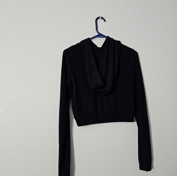 Alo Yoga Black Cropped Hoodie Sz XS - Picture 4 of 6
